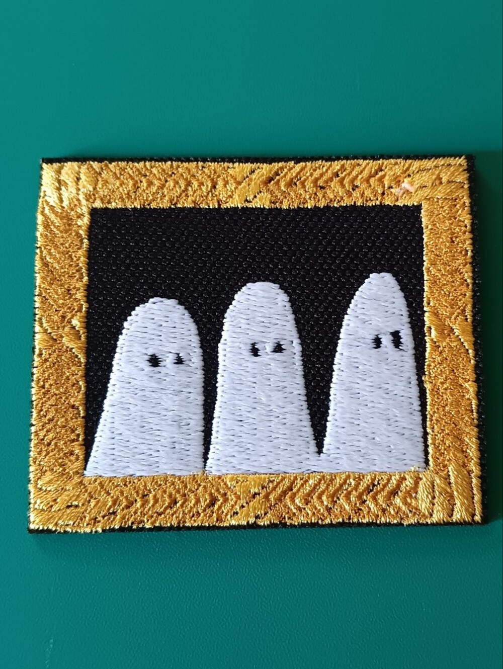 Glow In The Dark Ghost Framed Portrait Embroidered Iron On Jacket Patch Applique